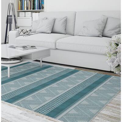 ARTISAN TRIBAL TURQUOISE Area Rug by Kavka Designs