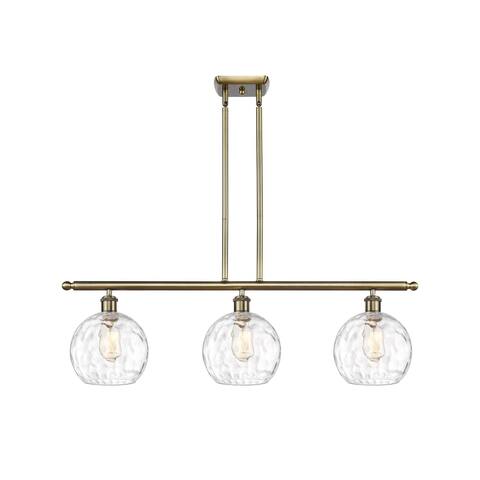 Innovations Lighting Athens Water Glass 3 Light 36" Island Light - 8" Shade