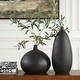 preview thumbnail 2 of 3, Uttermost Bower Black Vases Set/2 - 8"W x 8"D x 18.5"H