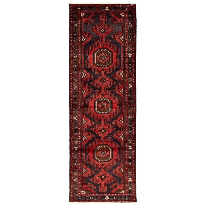 ECARPETGALLERY Hand-knotted Anadol Red Wool Rug - 3'5 x 9'11 - Red - 3'5 x 9'11