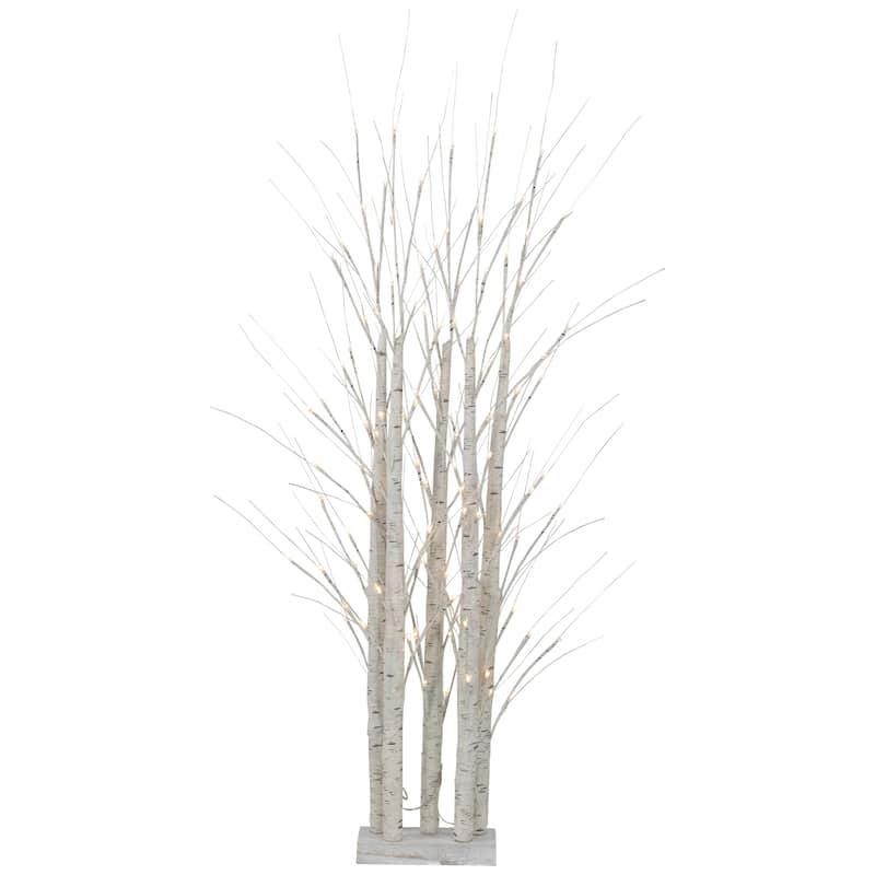 4' LED Lighted White Birch Twig Tree Cluster Christmas Decoration