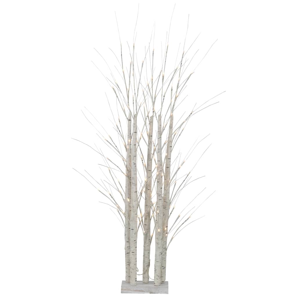 4' LED Lighted White Birch Twig Tree Cluster Christmas Decoration