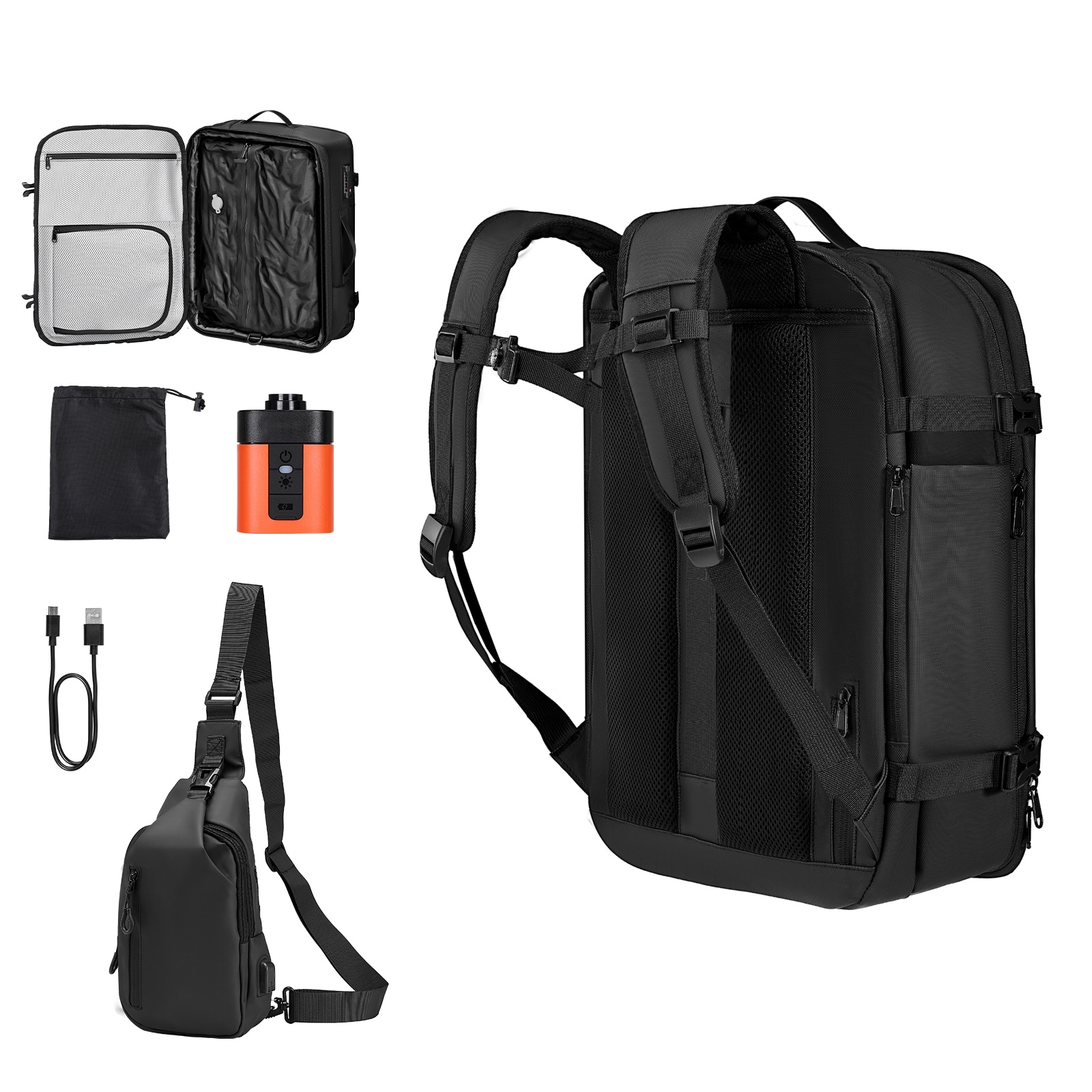 UIMOSO Vacuum Travel Backpack, Expandable Vacuum Seal Compression Travel Backpack with Pump, with TSA-Approved Lock