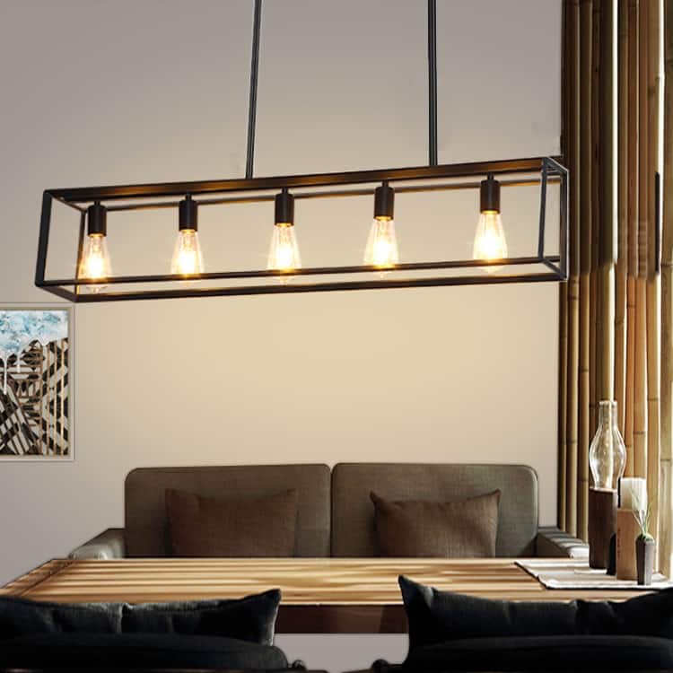 Farmhouse Pendant Chandelier 5 Light Dining Room Light Fixture Island Lighting