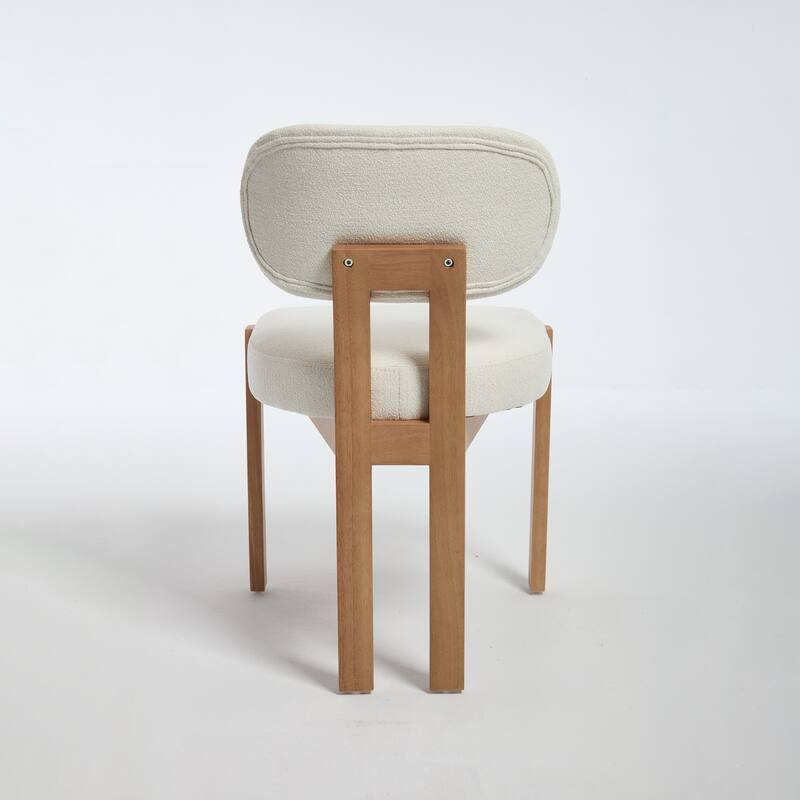Modern Upholstered Rubberwood Dining Chairs (Set of 2)