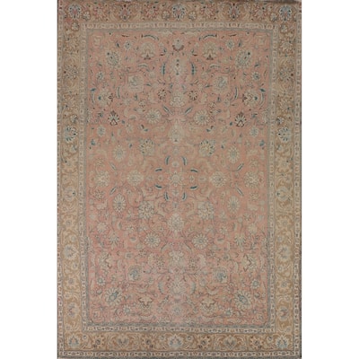 Floral Tabriz Persian Vintage Area Rug Handmade Wool Carpet - 9'6"x 12'8"