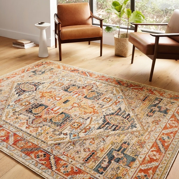 Alexander Home Luxe Antiqued Distressed Boho Area Rug. Opens flyout.