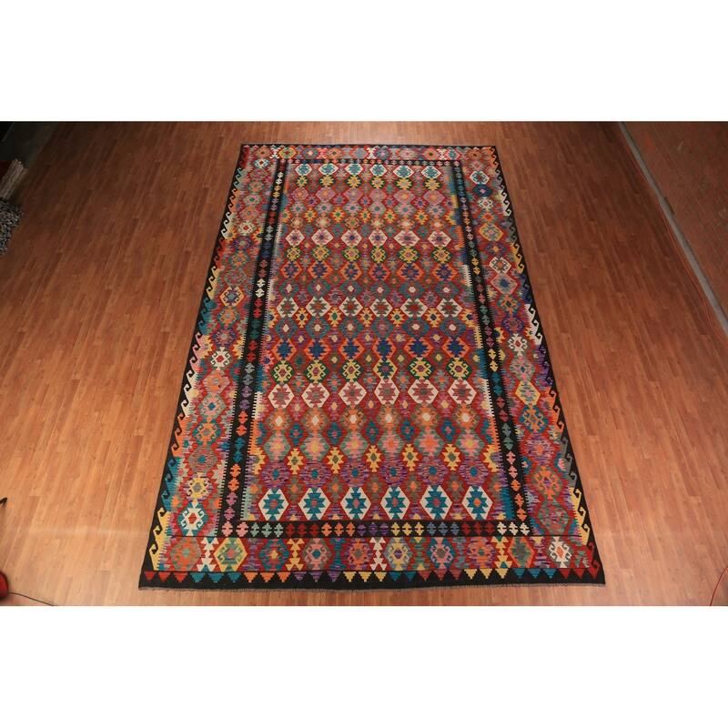 Kilim Oriental Large Rug Hand-Woven Living Room Wool Carpet - 10'0"x 16'3"
