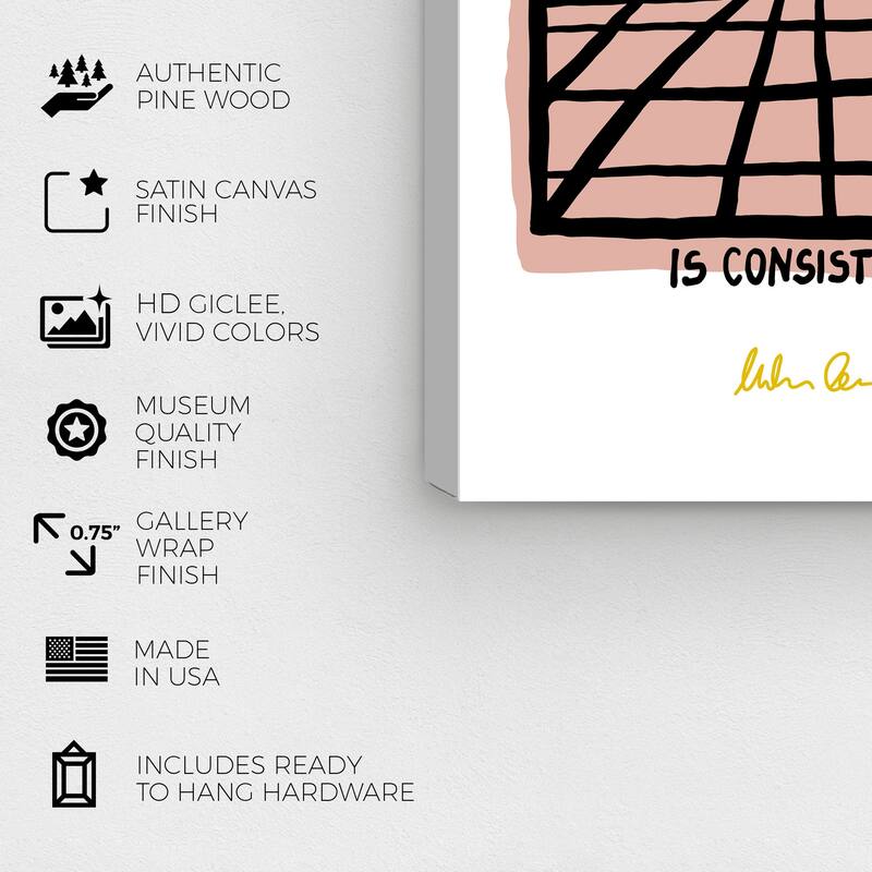 Wynwood Studio Canvas Advertising Consistency Routine Black and Light Pink Modern & Contemporary Wall Art Canvas Print