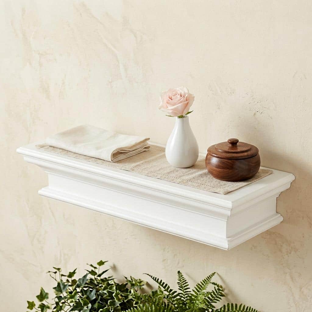 HomeRoots 23" Classic White Floating Wall Shelf