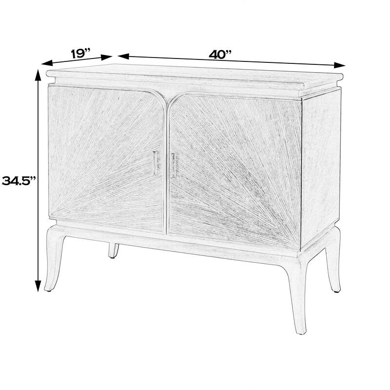 Karolina 40 in. W Wood 2 Door Accent Cabinet with Interior Shelves
