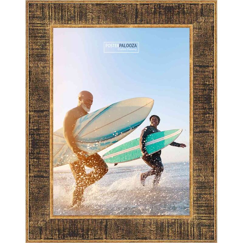 14x11 Distressed/Aged Black Complete Wood Picture Frame with UV Acrylic, Foam Board Backing, & Hardware