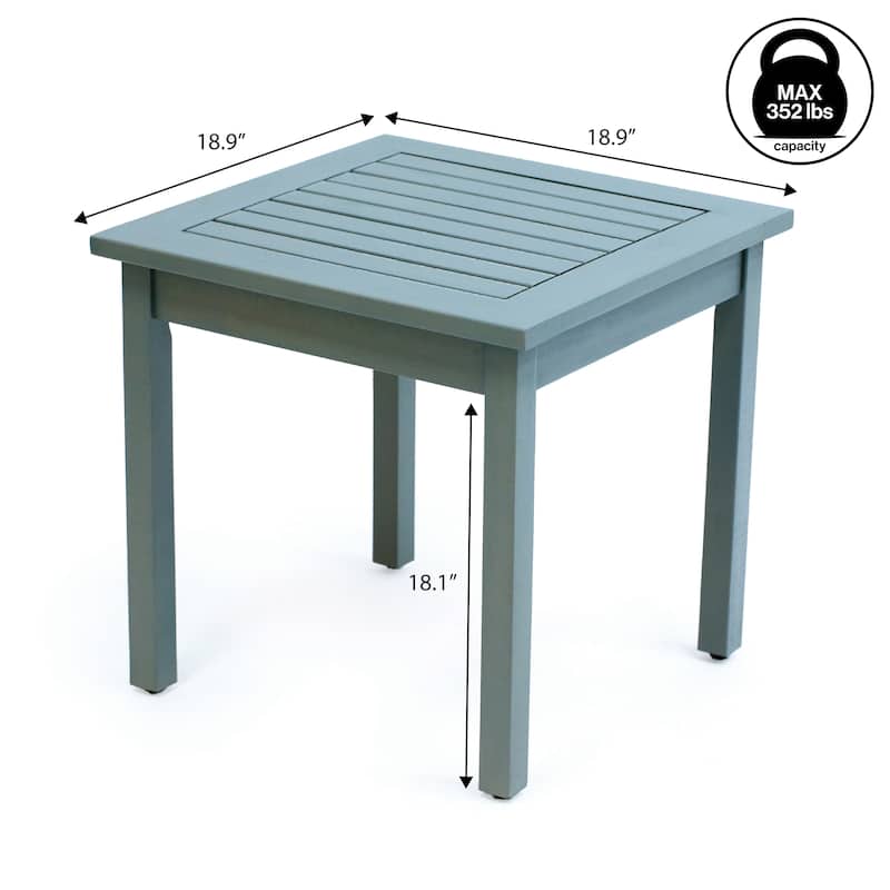 18.9" Square Slatted Solid Acacia Wood Indoor/Outdoor Adirondack Side Table, By JONATHAN Y