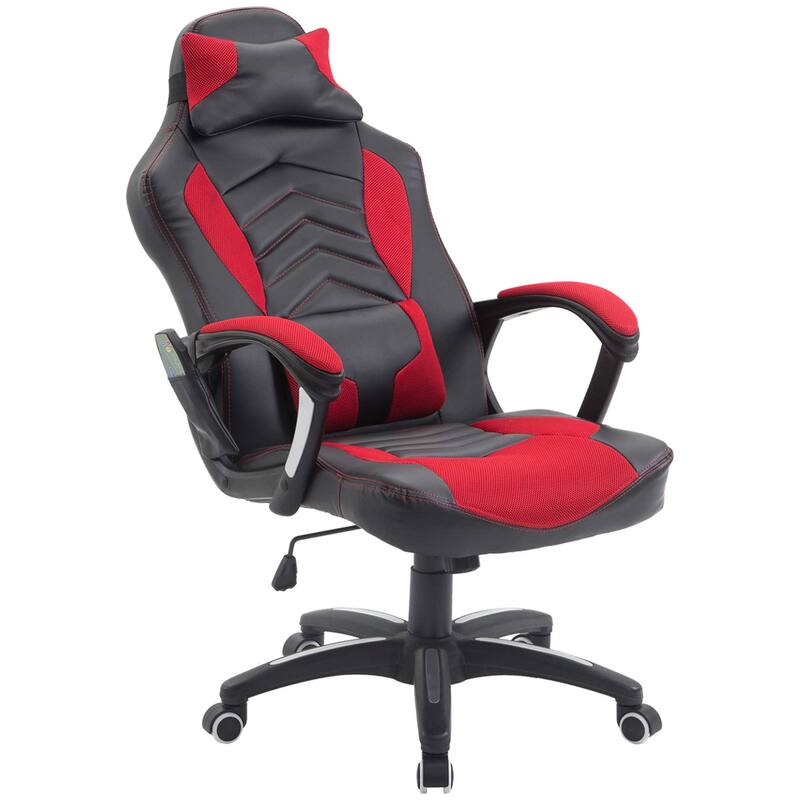 Featured Heated Desk Chair Swivel Rolling Chair, Leather Massage Gaming Chair Computer Chair with Headrest