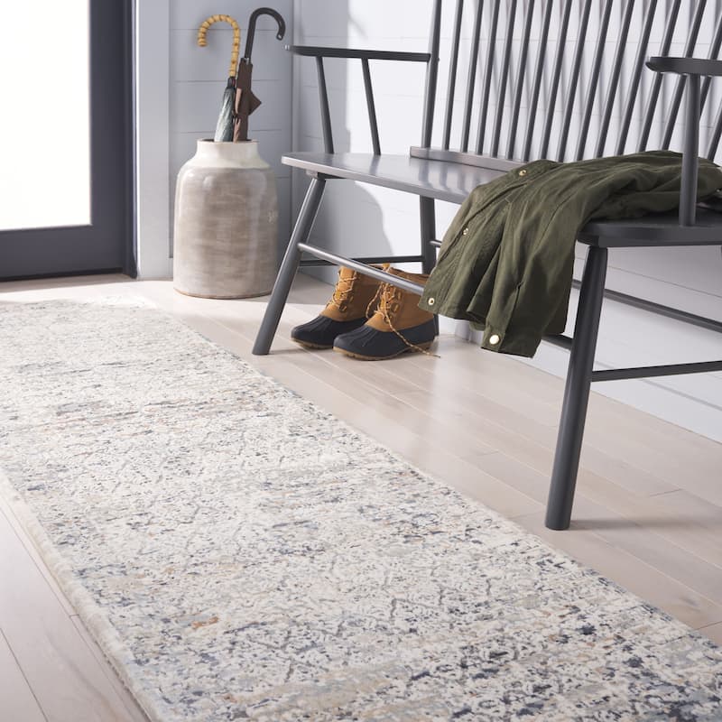 Martha Stewart by SAFAVIEH Snjolaug Modern Abstract Rug - 2'2" x 8' Runner - Cream/Beige