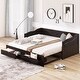 preview thumbnail 3 of 7, Twin Size Wooden Daybed with Two Storage Drawers and Trundle Bed,Extendable Bed Daybed,Sofa Bed