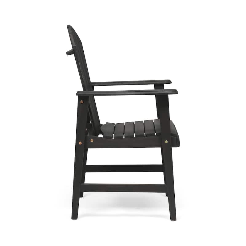 Roomfitters Outdoor Accent Wooden Dining Chairs, Set of 2, Stylish and Durable Weather-Resistant Design for Patio and Garden Use
