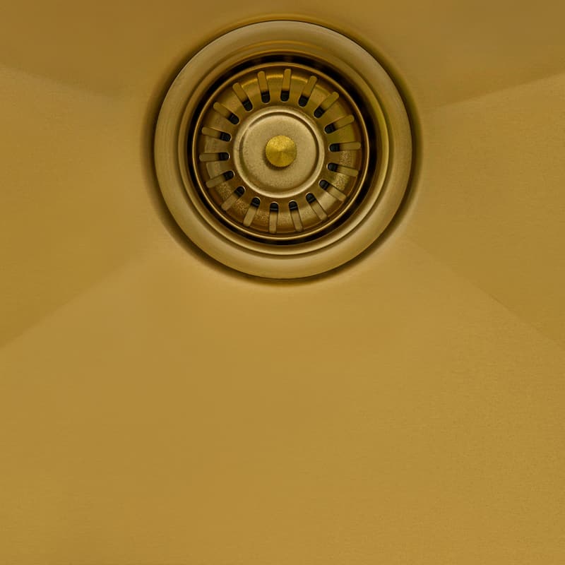 Ruvati 25 inch Polished Brass Matte Gold Workstation Drop-in Topmount Kitchen Sink Single Bowl - 25" x 22" - 25" x 22"