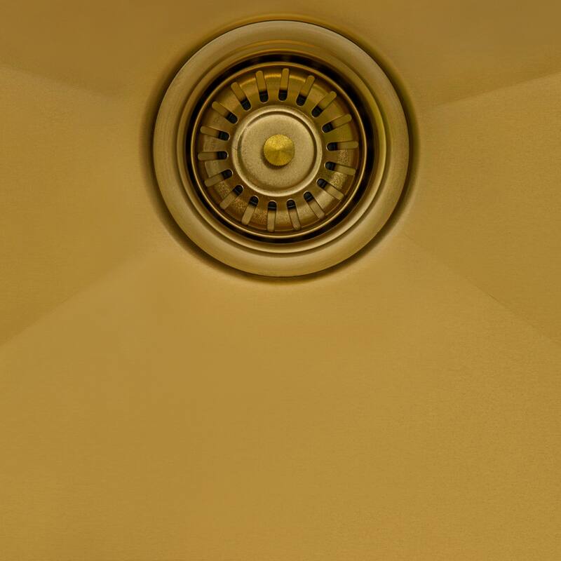 Ruvati 27 inch Polished Brass Matte Gold Workstation Undermount Kitchen Sink Single Bowl - 27" x 19" - 27" x 19"