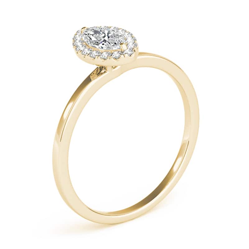 Auriya 14k Yellow Gold Lab Grown Marquise Diamond Halo Engagement Ring 0.50 to 5.00 ct. tw. (F-G VS)