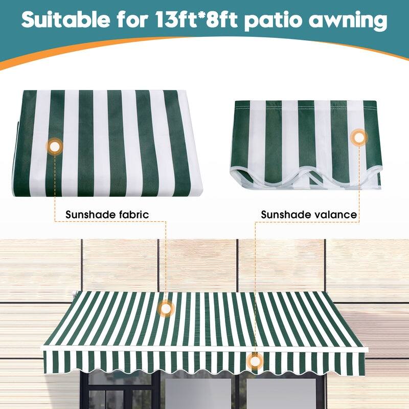 Patio Awning 13x8 Feet Fabric Replacement Sunshade Canopy