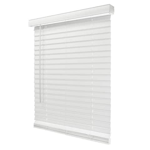 Chicology Basic White Cordless Faux Wood Blinds
