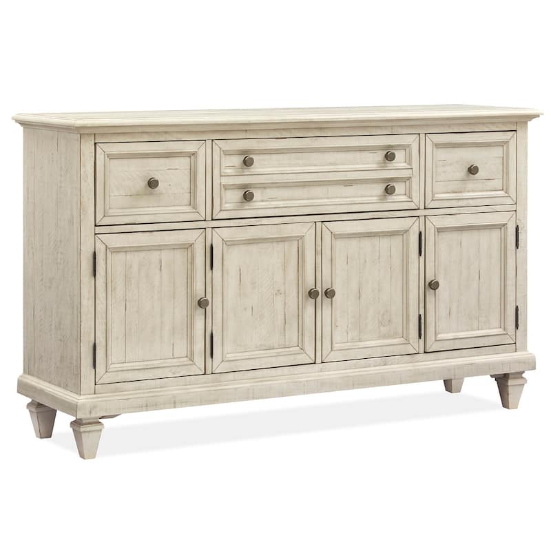 Magnussen Home Newport Alabaster Buffet - 64''W x 18''D x 38''H - 64''W x 18''D x 38''H - White