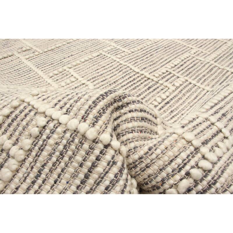 ECARPETGALLERY Braid weave Sienna Cream Wool Rug - 5'0 x 7'10