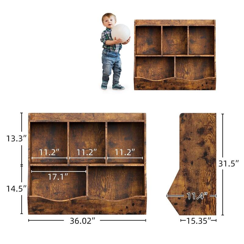 Toy Bookshelf and Bookcase, Multi Shelf with Cubby Organizer Cabinet for Storage Books and Toys