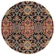 SAFAVIEH Heritage Oriental Hand-tufted Wool Area Rug - 6' Round - Charcoal/Red