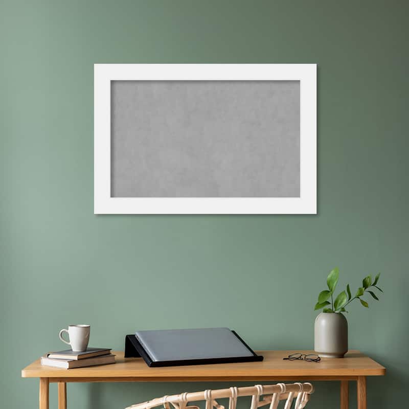 Amanti Art Corvino White Framed Magnetic Board