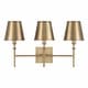 preview thumbnail 4 of 2, Whitney 3-light Aged Brass Bath/ Vanity Fixture