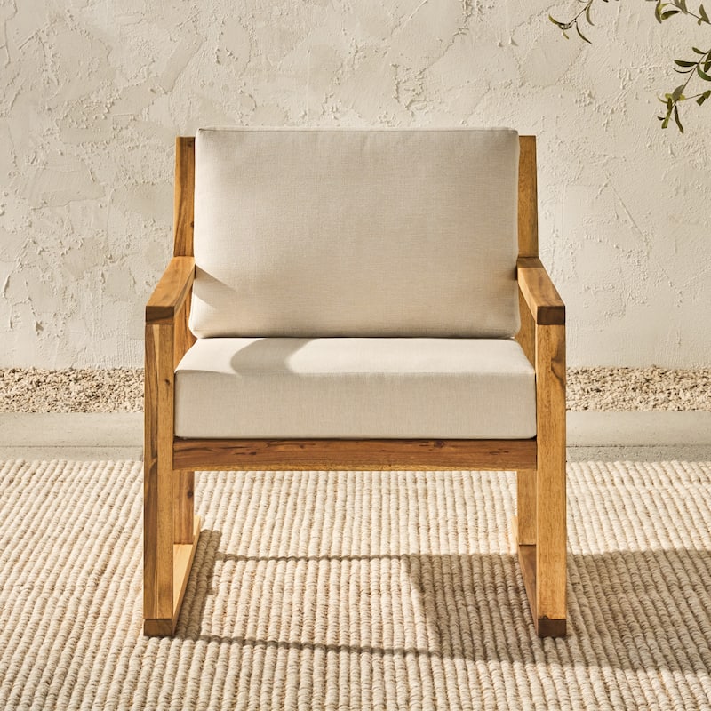 Middlebrook Designs Slat-Back Patio Lounge Chair - Natural
