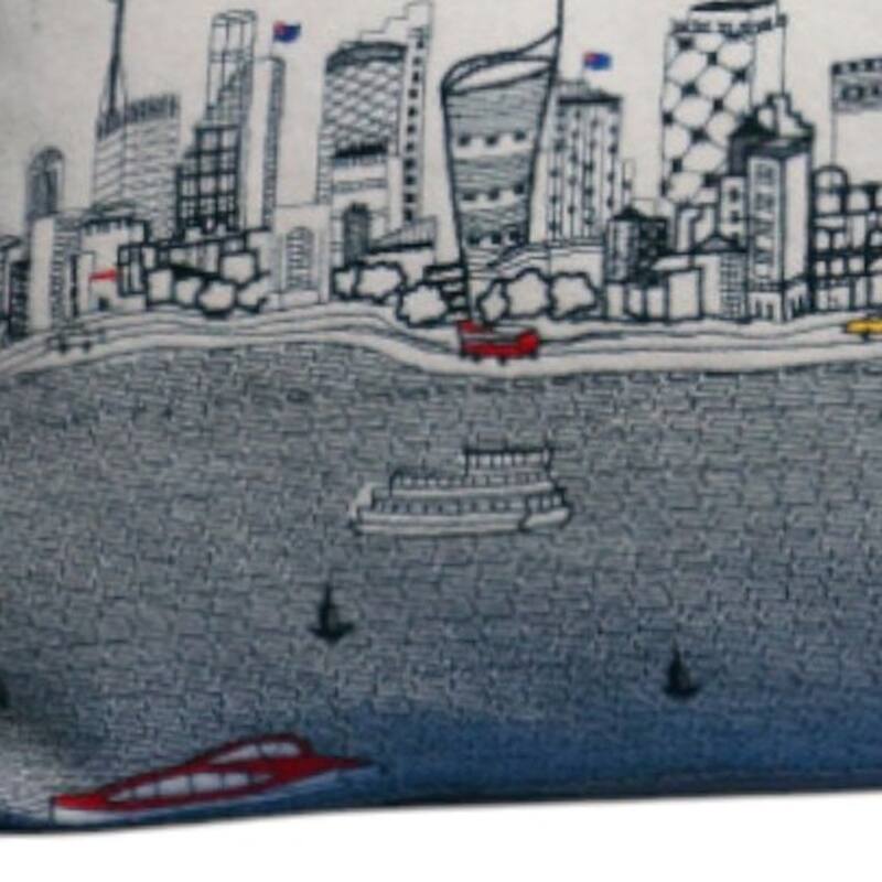 HomeRoots 35" White Sydney Daylight Skyline Lumbar Decorative Pillow