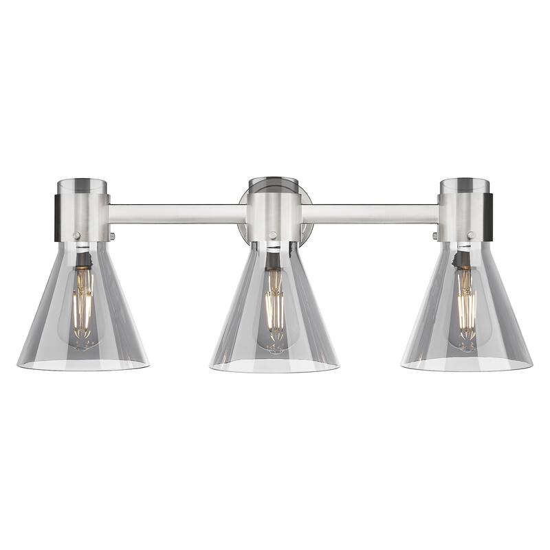 Innovations Lighting 464-3W-G464C-7SM Lawton Cone 3 Light 24" Wide - Satin Nickel