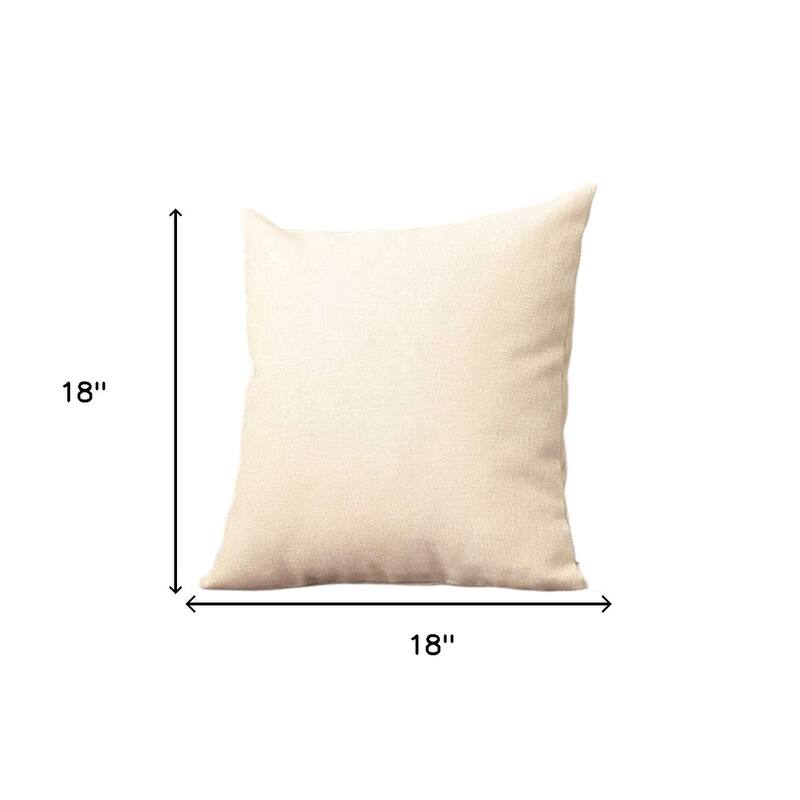 Set of Four 18" Ivory Fabric Throw Pillows