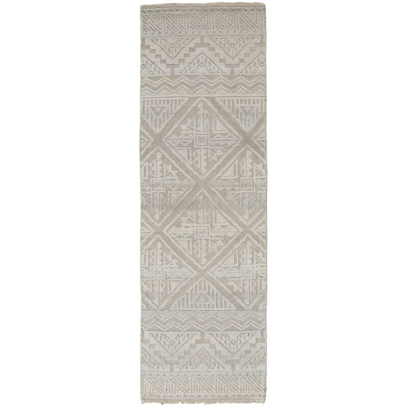 Eckhart Nomadic Diaimond Pattern Rug, Ivory/Tan, Area Rug