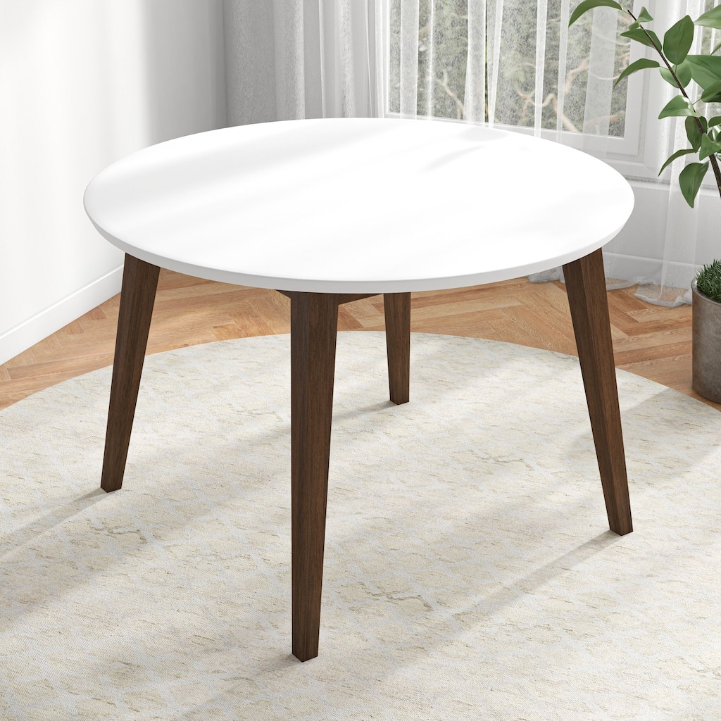GDFStudio - Carlton Modern 39.4" Oval Dining Table with Solid Rubberwood Legs