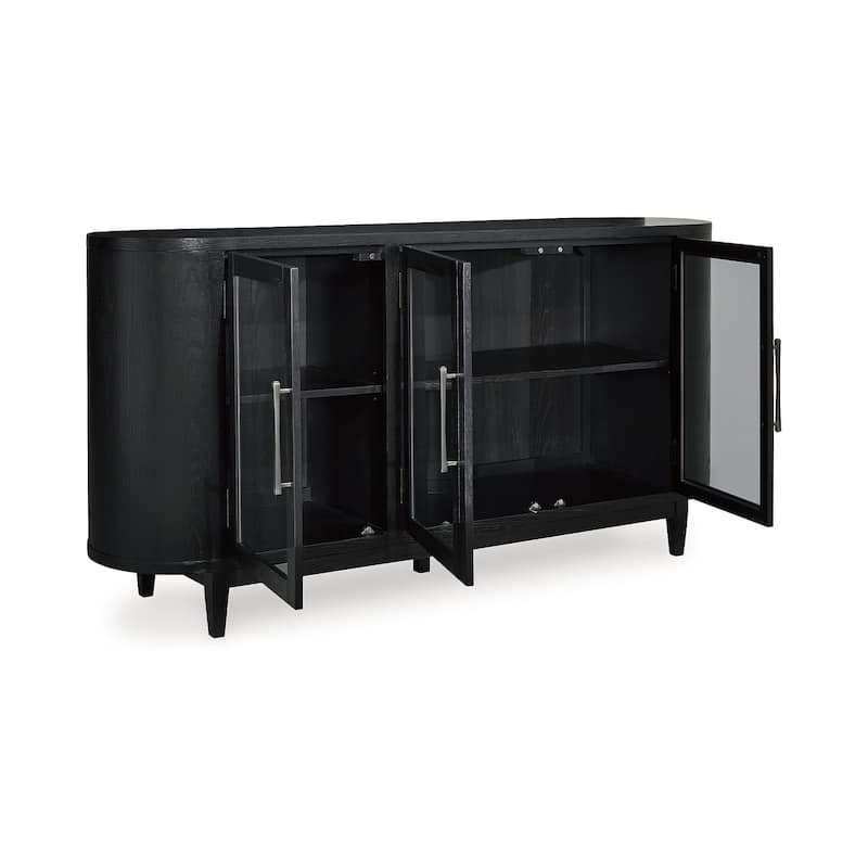 Signature Design by Ashley Rowanbeck Black/Gray Dining Server - 74.13" W x 17.13" D x 35.13" H