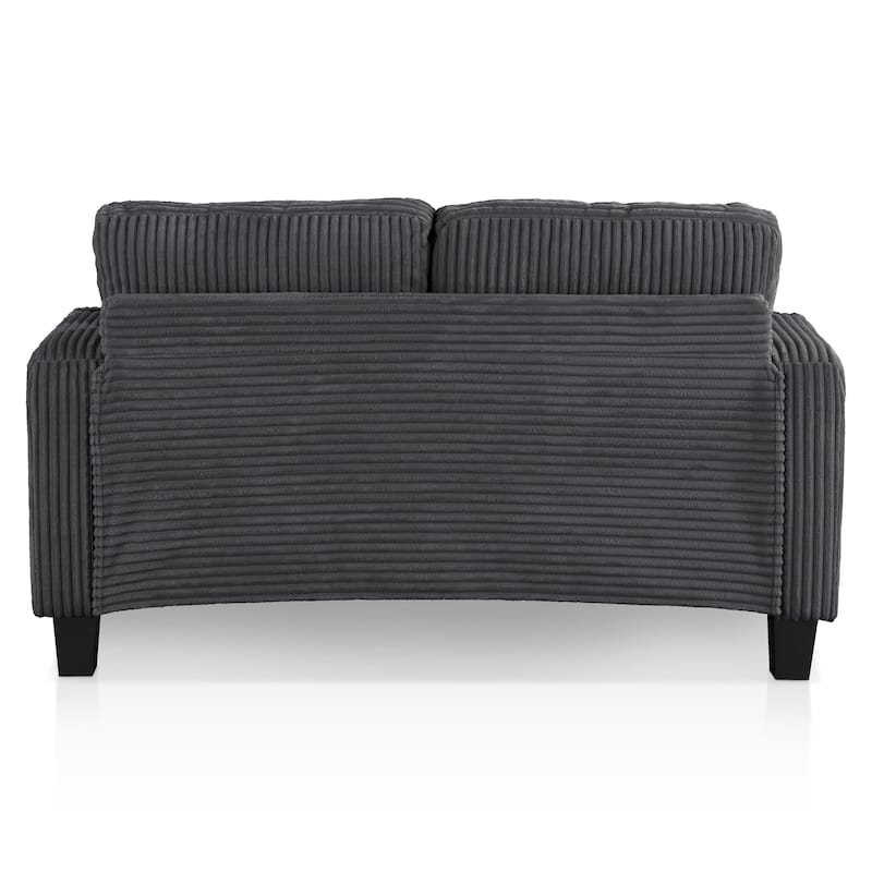 DH BASIC Modern Chenille Loveseat with Cup Holders and Side Pockets by Denhour