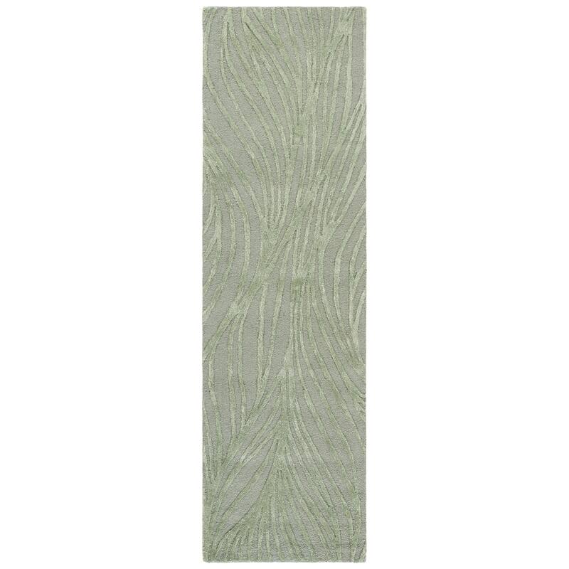 SAFAVIEH Handmade Glamour Fortunata Contemporary Wool Rug - 2'3" x 8' Runner - Sage Green