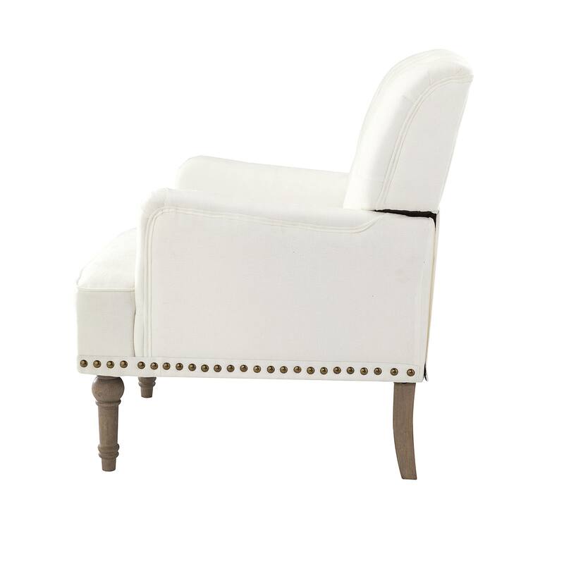 Geltrude Traditional Upholstered Accent Chair with Button Tufted Back Set of 2 by HULALA HOME