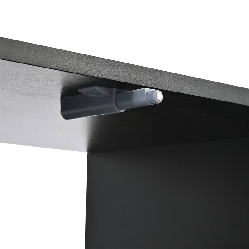 TV Stand with Fluted tempered Glass Doors,Functional Media Console