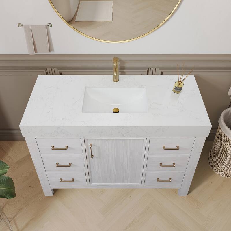 Miseno MV-NM-LEON48-LWT León 48" Free Standing Single Basin Vanity Set