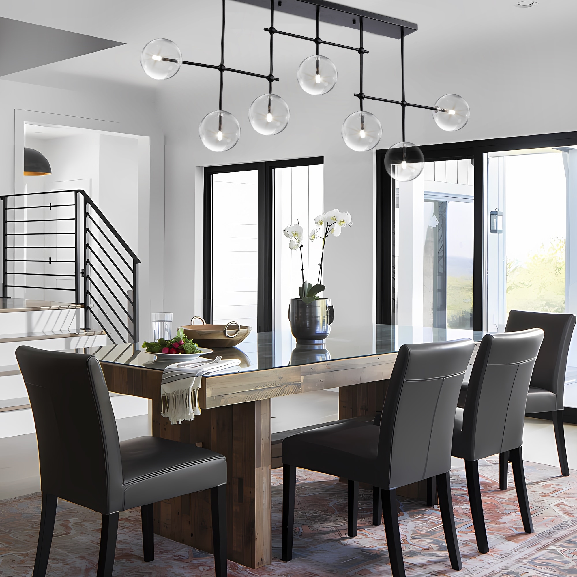 Glass Globe 7-Light Chandelier 57.5