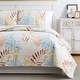 preview thumbnail 6 of 6, Tropic Leaf Quilt and Sham Set Cream - 2 Piece - Twin