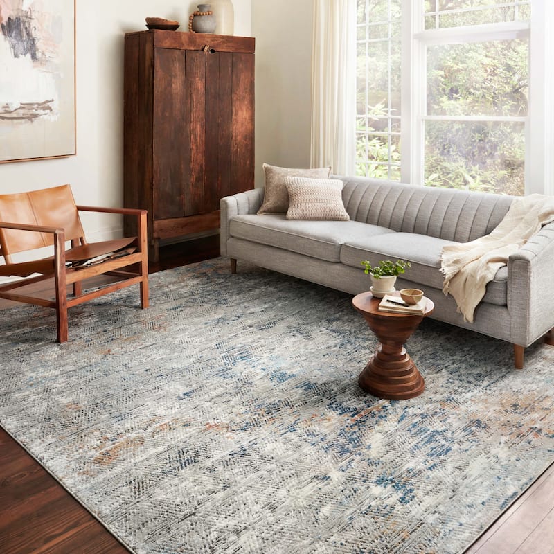 Alexander Home Charlotte Distressed Transitional Area Rug - 9'-9" x 13'-6" - Runner/Rectangle