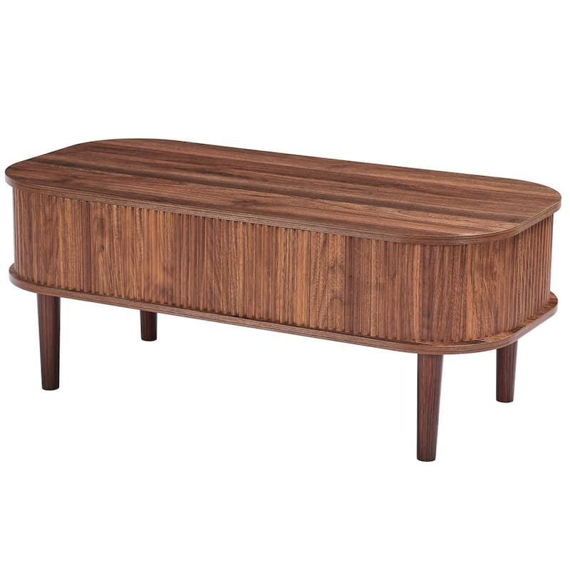 Mid-Century Lift-Top Coffee Table with Storage Compartments - 39.4 x 19 x 16 in