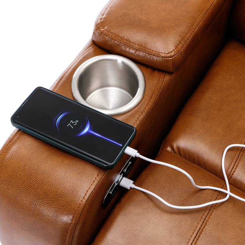 Roomfitters Electric Power Motion Recliner with USB Port, Hidden Arm Storage, Cup Holder, and Bluetooth Speaker