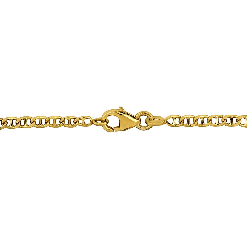 Miadora 2mm Marine Link Chain ID Bracelet 14K Yellow Gold